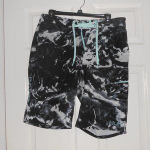 Huk Fishing Short Gray, black, white, and aqua